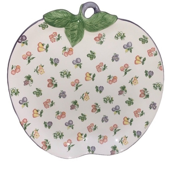 12x12" Vintage Japan Fruity Tominaga Peach shaped platter - Picture 1 of 10